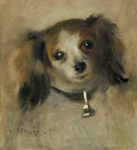 Pierre Auguste Renoir - Head of a Dog (1870) Signed - 17" x 22" Fine Art Print