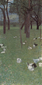 Gustav Klimt - After Rain Garden Chickens St. Agatha (1899) -17" x 22" Art Print