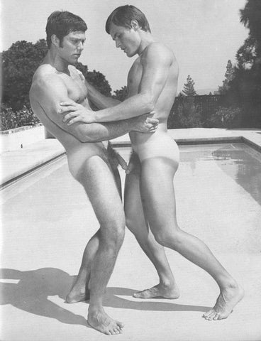 Bruce of LA Two Nude Males Drew Burton & Paul Strand Touching Cocks Swordfighting Homoerotic Vintage Gay Interest - 17" x 22" Fine Art Print - 2236