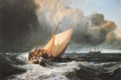 J. M. William Turner - Dutch Boats in a Gale (1801) - 17" x 22" Fine Art Print