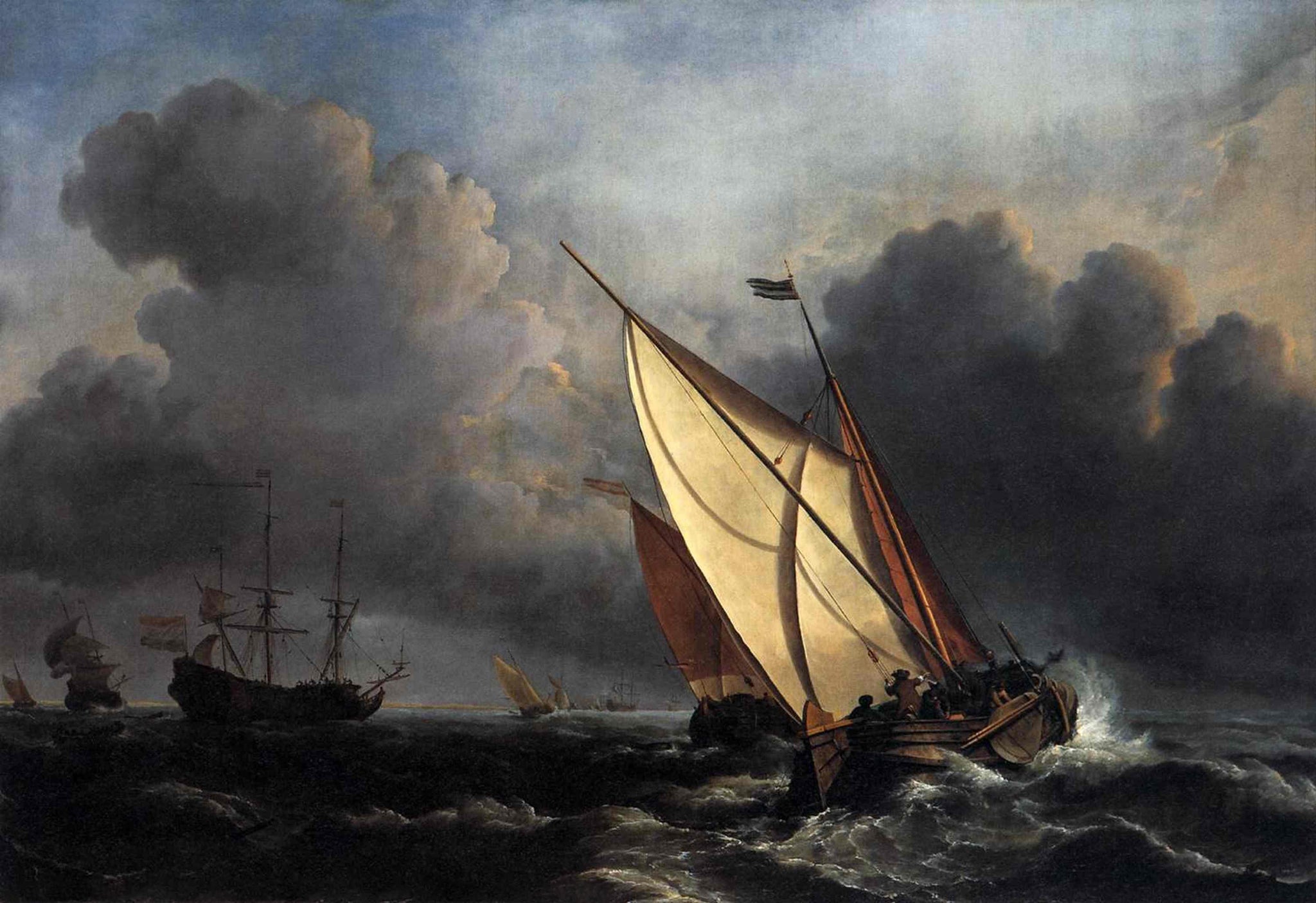 J. M. W. Turner - Dutch Fishing Boats in a Storm (1801) - 17"x22" Fine Art Print