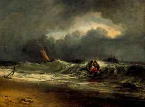 J. M. W. Turner - Fishermen upon a Lee-Shore, in Squally Weather (1802) - 17" x 22" Fine Art Print