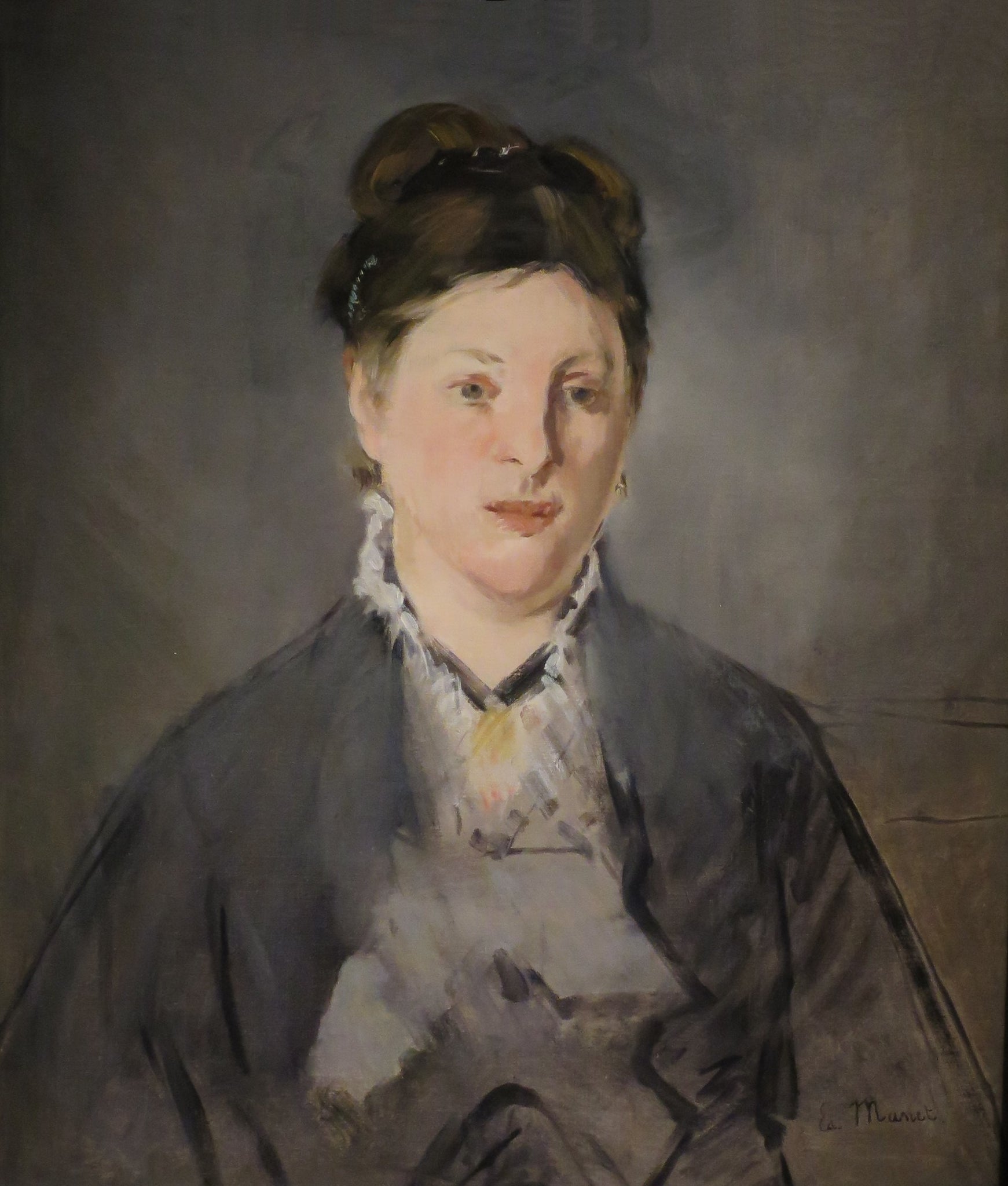 Edouard Manet - Portrait of Suzanne Manet (1870) Signed - 17" x 22" Fine Art Print