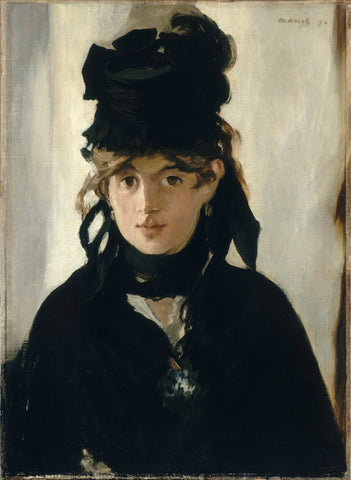 Edouard Manet - Berthe Morisot with Bouquet of Violets (1872) Signed - 17"x22" Print