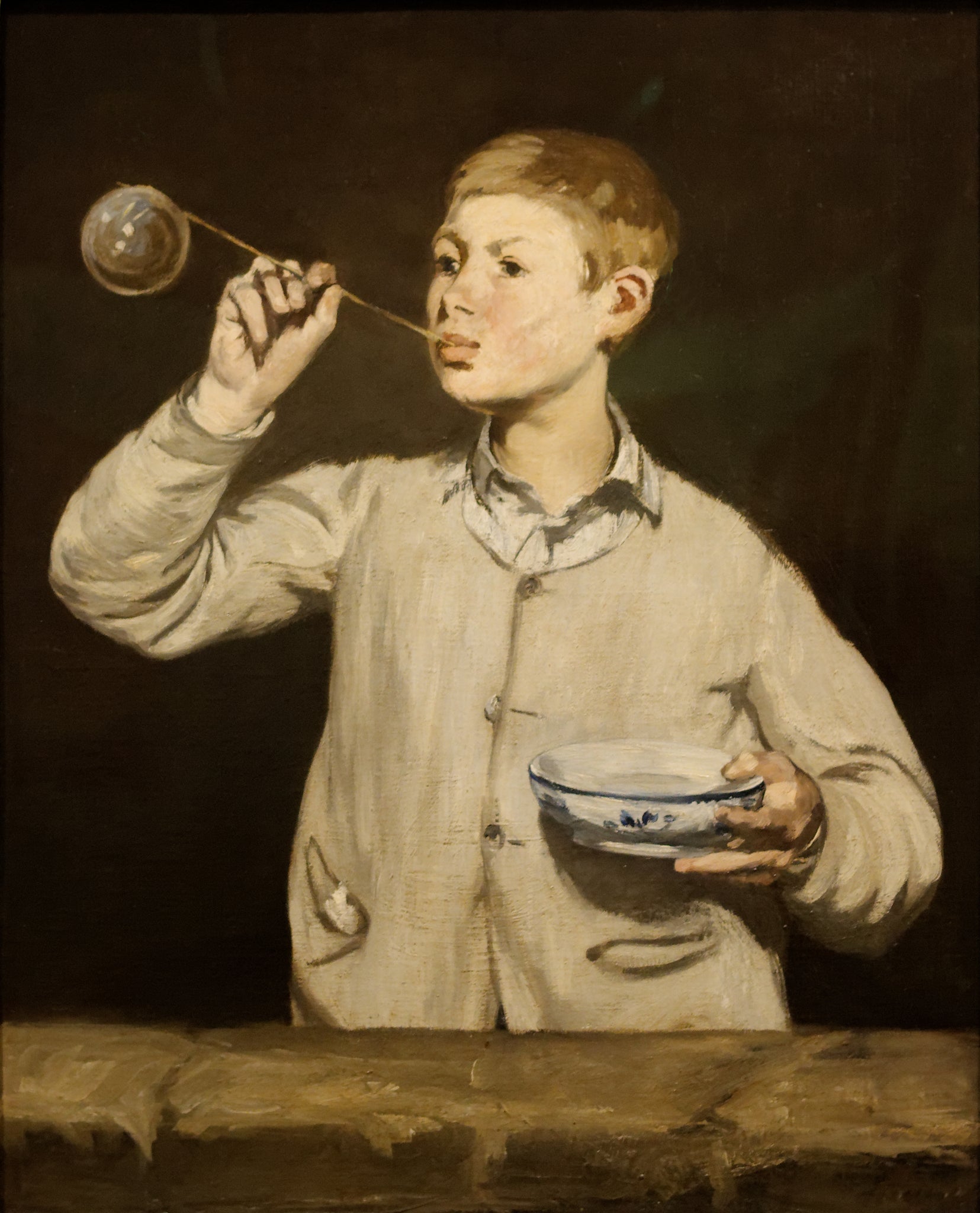 Edouard Manet - Boy Blowing Bubbles (1867) Bulles de Savon - 17" x 22" Art Print