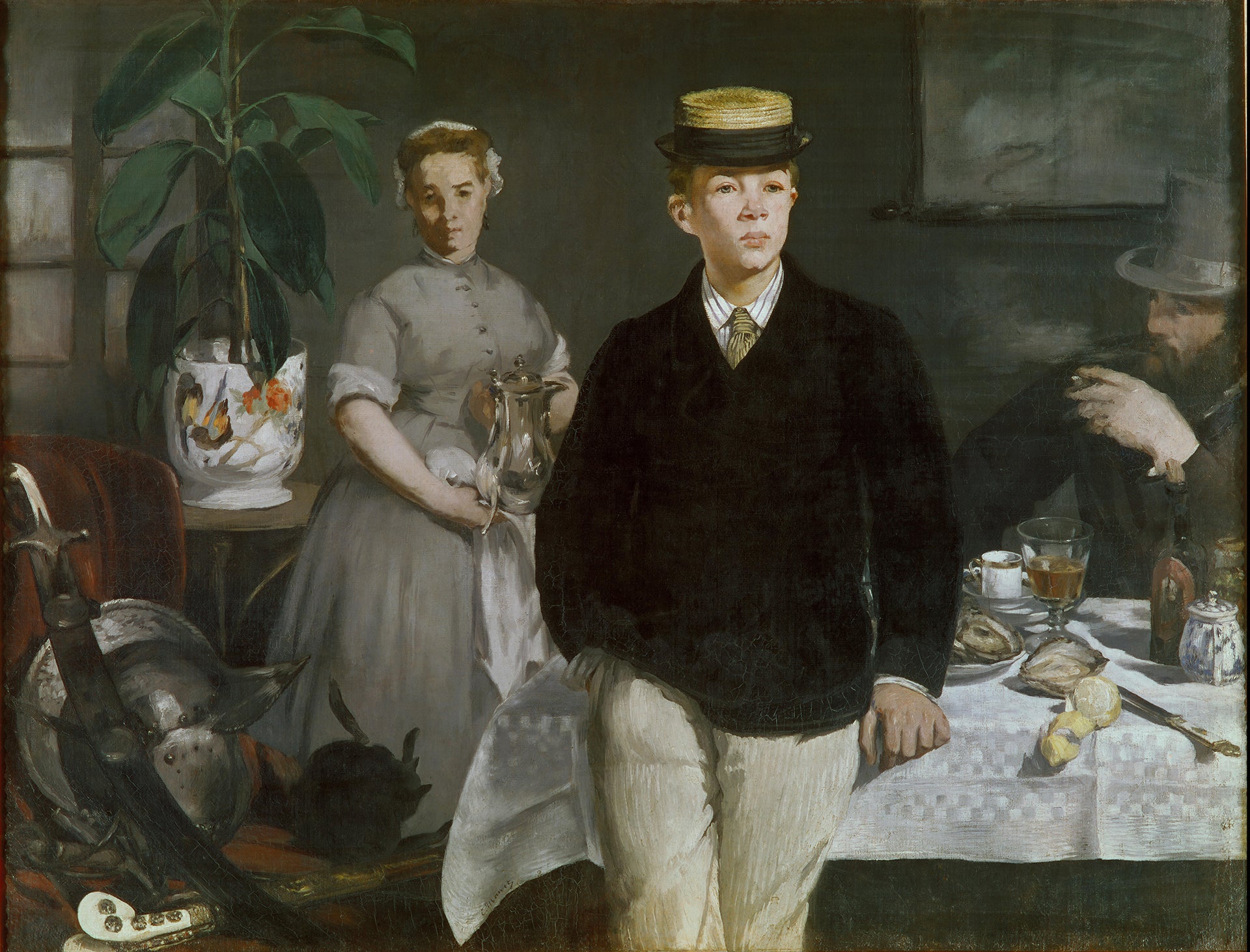 Edouard Manet - Luncheon in the Studio (1868) Signed - 17" x 22" Fine Art Print