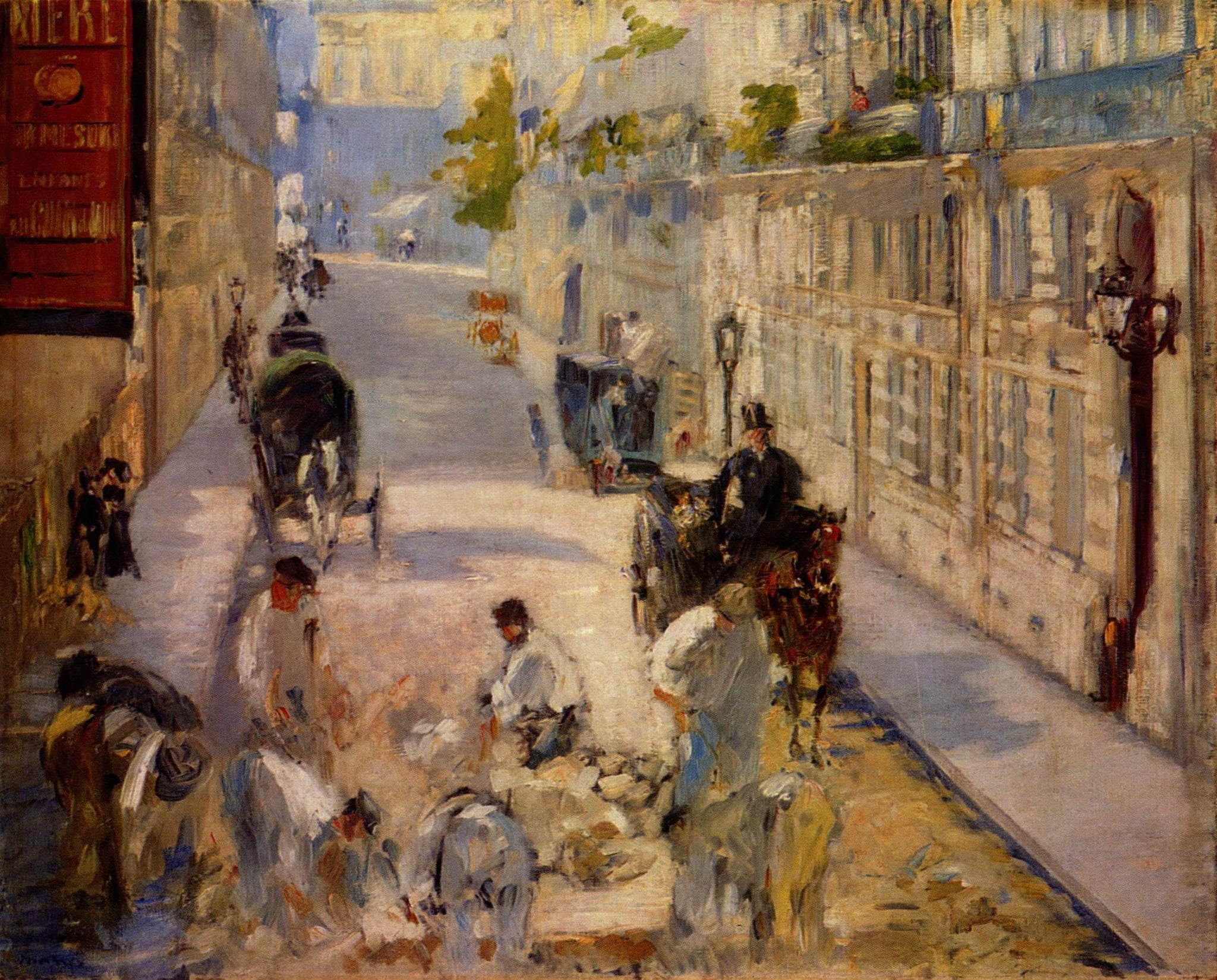 Edouard Manet - The Road-Menders, Rue de Berne (1878) - 17" x 22" Fine Art Print