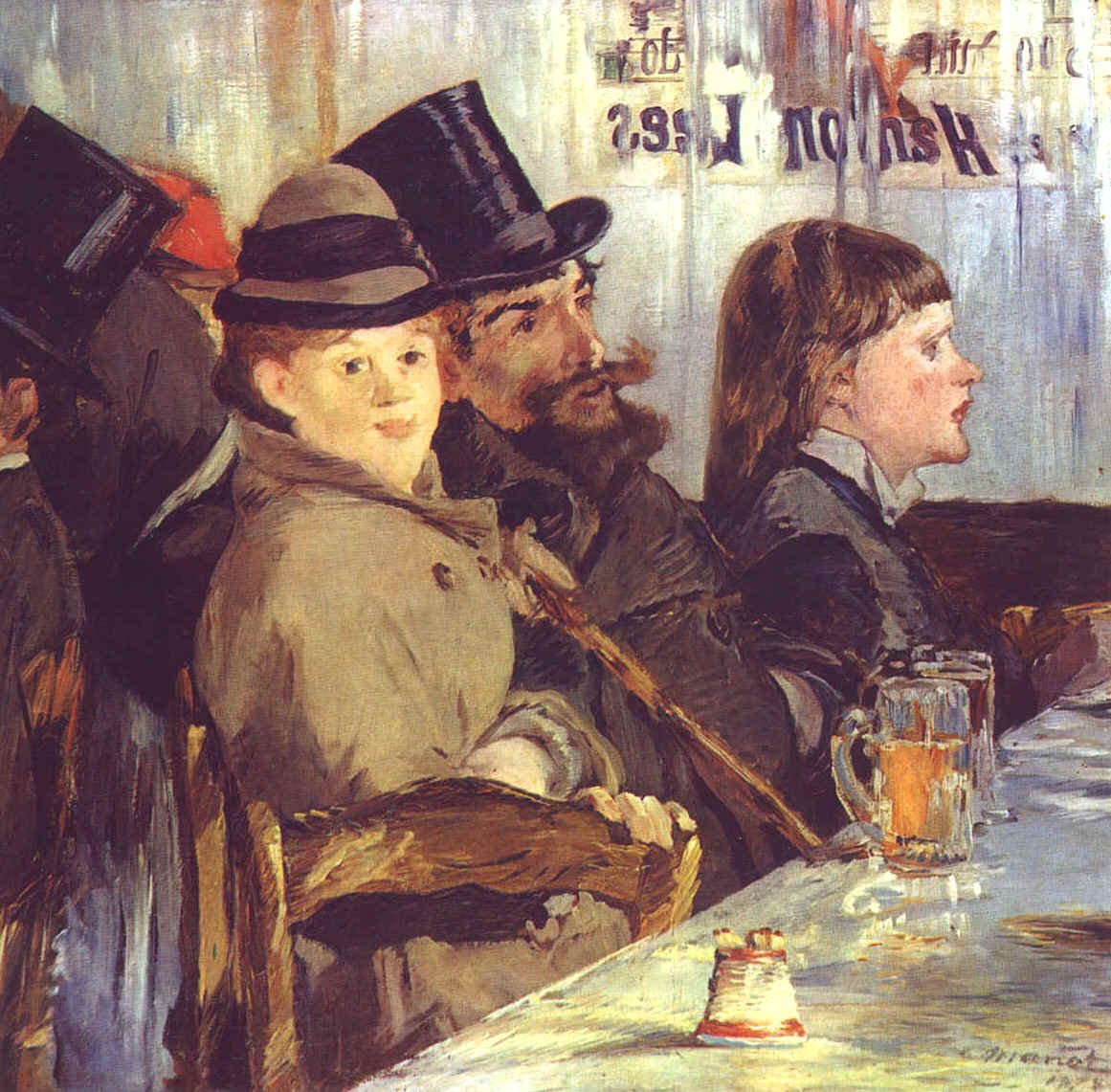 Edouard Manet - At the Cafe Paris France (1878) Signed - 17" x 22" Fine Art Print