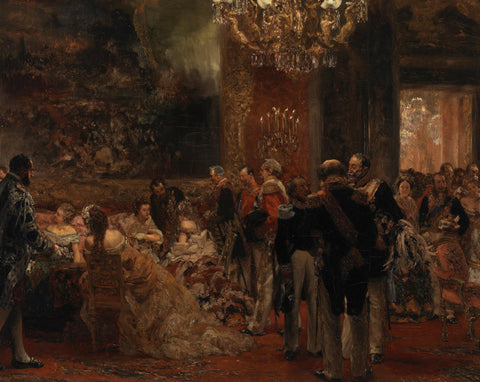 Adolph von Menzel - Bavarian Ballpause (1870) Signed - 17" x 22" Fine Art Print