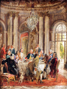 Adolph von Menzel - Round Table of Frederic the Great at Sanssouci (Sketch) (1848) - 17" x 22" Fine Art Print