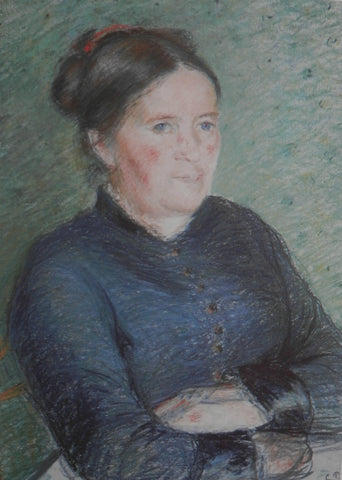 Camille Pissarro - Portrait of Madame Pissarro (1883) Signed - 17" x 22" Art Print