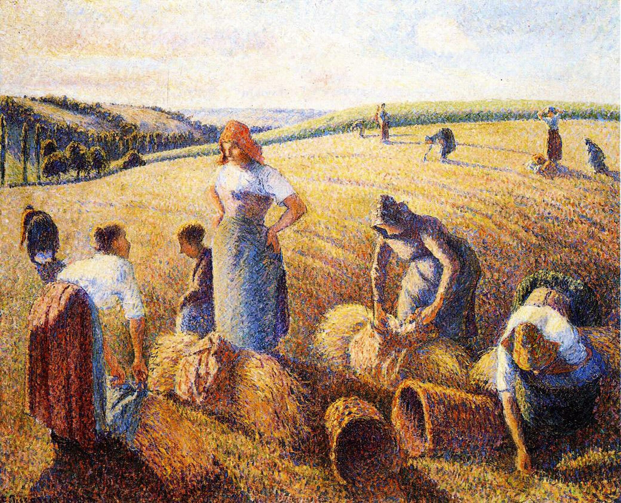 Camille Pissarro - The Gleaners (1889) Signed - 17" x 22" Fine Art Print