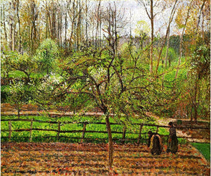 Camille Pissarro - Spring Gray Weather Eragny (1895) Signed - 17" x 22" Art Print