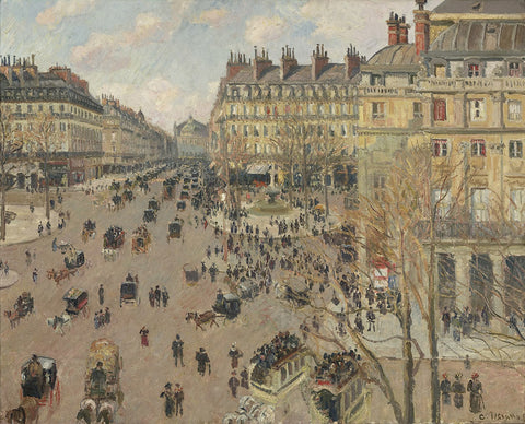 Camille Pissarro - Place du Theatre Francais (1898) Signed - 17" x 22" Art Print