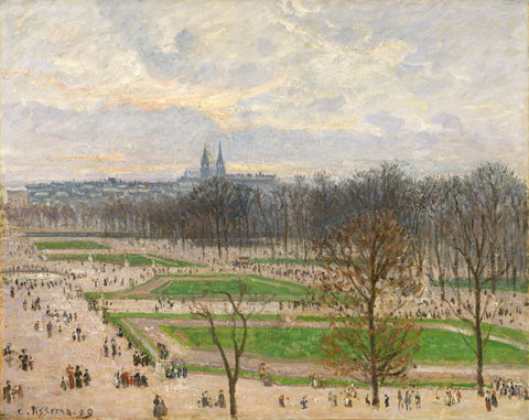 Camille Pissarro - The Tuilleries Gardens Winter Afternoon (1899) Signed - 17"x22" Fine Art Print