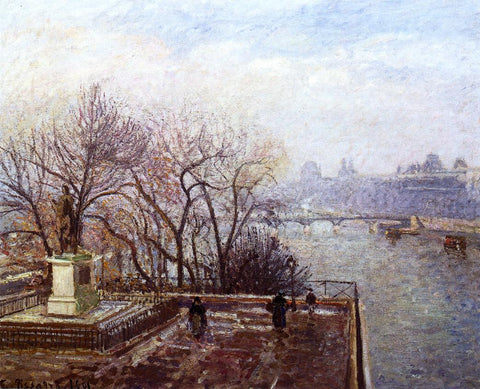 Camille Pissarro - The Louvre Morning Mist (1901) Signed -17" x 22" Fine Art Print