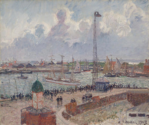 Camille Pissarro - The Inner Harbor Havre (1903) Signed - 17" x 22" Fine Art Print