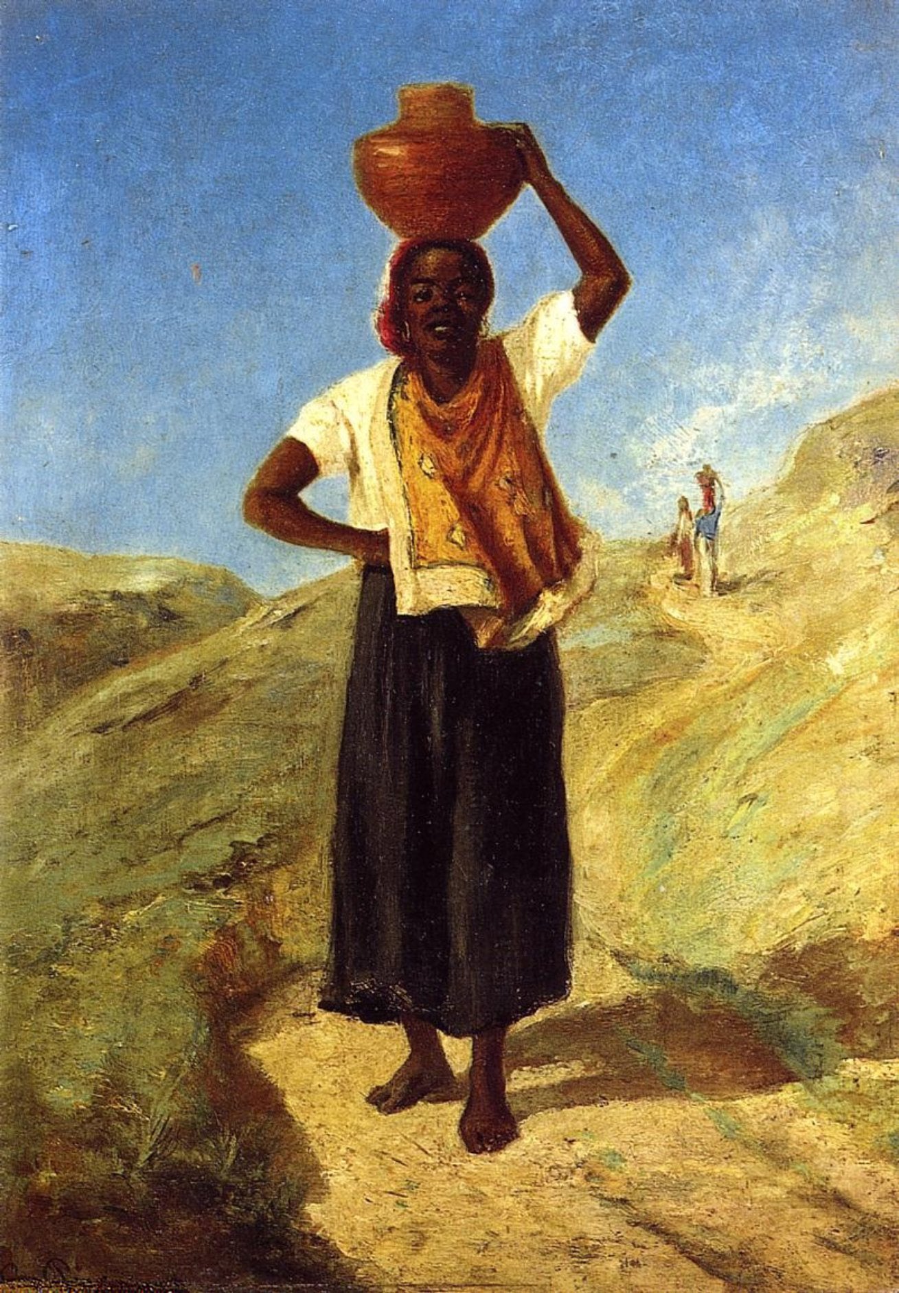 Camille Pissarro - Woman Carrying a Pitcher on Her Head (1854-55) - 17"x22" Print