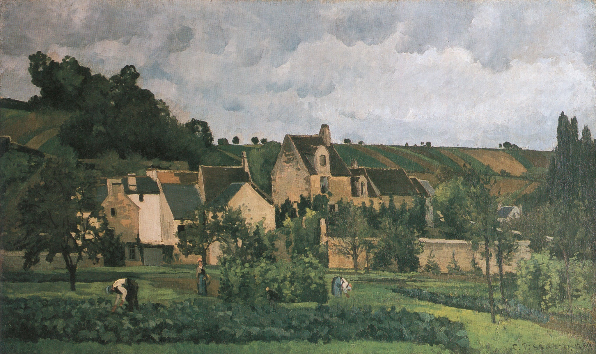 Camille Pissarro - L´Hermitage à Pontoise (1867) Signed - 17" x 22" Fine Art Print