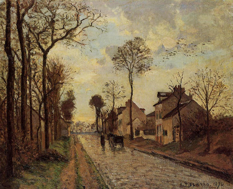 Camille Pissarro - Route de Versailles Louveciennes After Rain (1870) Signed - 17"x22" Fine Art Print