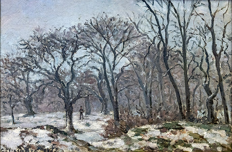 Camille Pissarro - Chestnut Coppice in Winter, Louveciennes (1872) Signed - 17"x22" Fine Art Print