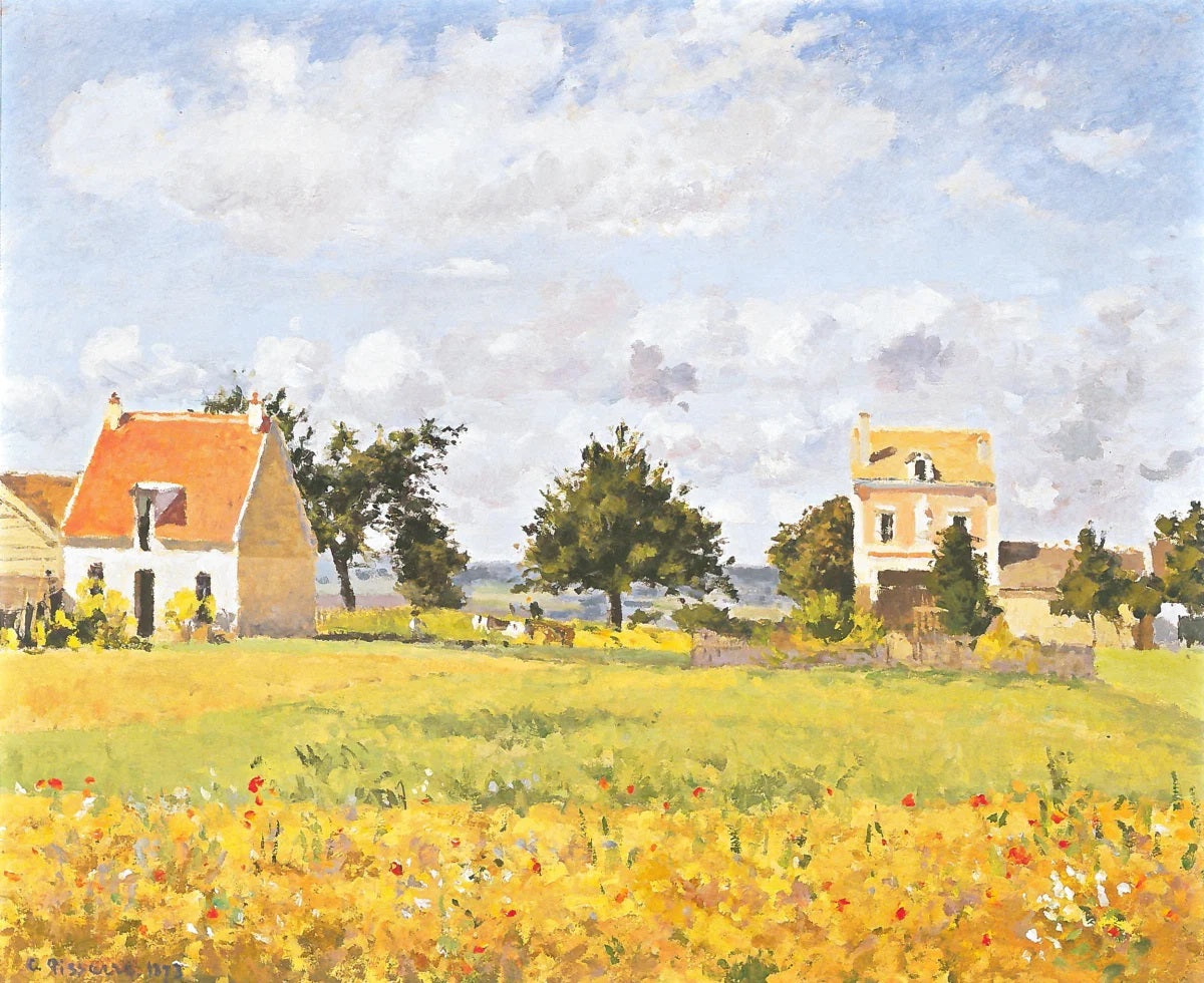 Camille Pissarro - The Red House Rouge (1873) Signed - 17" x 22" Fine Art Print