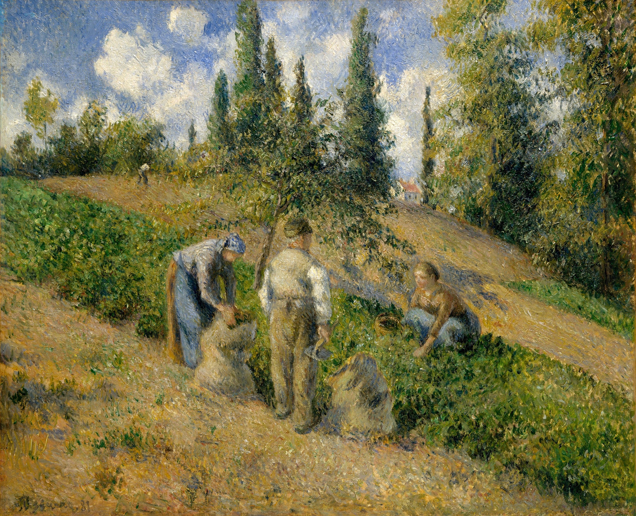 Camille Pissarro - The Harvest, Pontoise (1881) Signed - 17" x 22" Fine Art Print