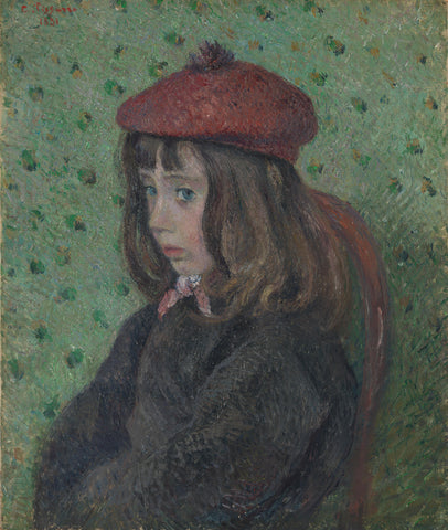 Camille Pissarro - Felix Pissarro Wearing a Red Beret (1881) Signed - 17"x22" Print