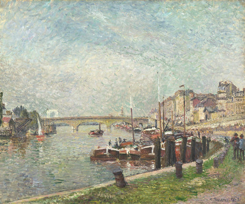 Camille Pissarro - Quai Napoléon, Rouen (1883) Signed - 17" x 22" Fine Art Print