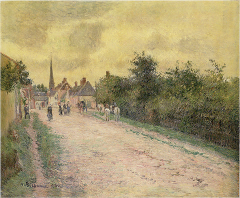 Camille Pissarro - Entrance to the Village of Eragny (1884) Signed - 17"x22" Print