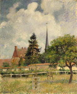 Camille Pissarro - The Church at Eragny (1884) Signed - 17" x 22" Fine Art Print