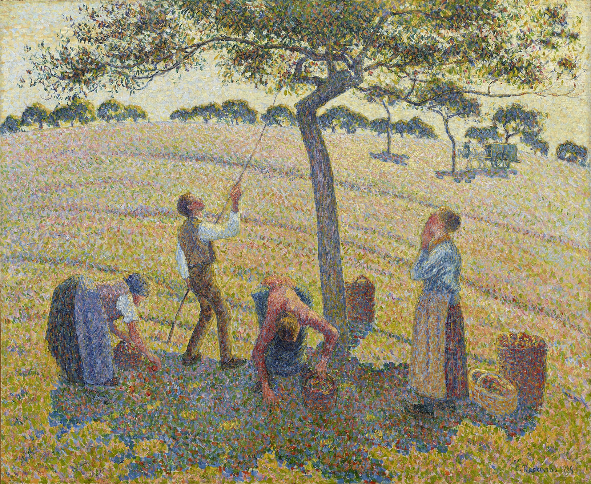 Camille Pissarro - Apple harvest at Eragny (1888) Signed - 17" x 22" Fine Art Print