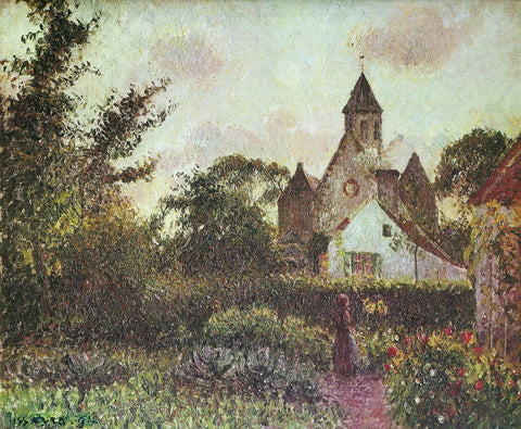 Camille Pissarro - Marguerite Church at Knocke (1894) Signed - 17" x 22" Art Print