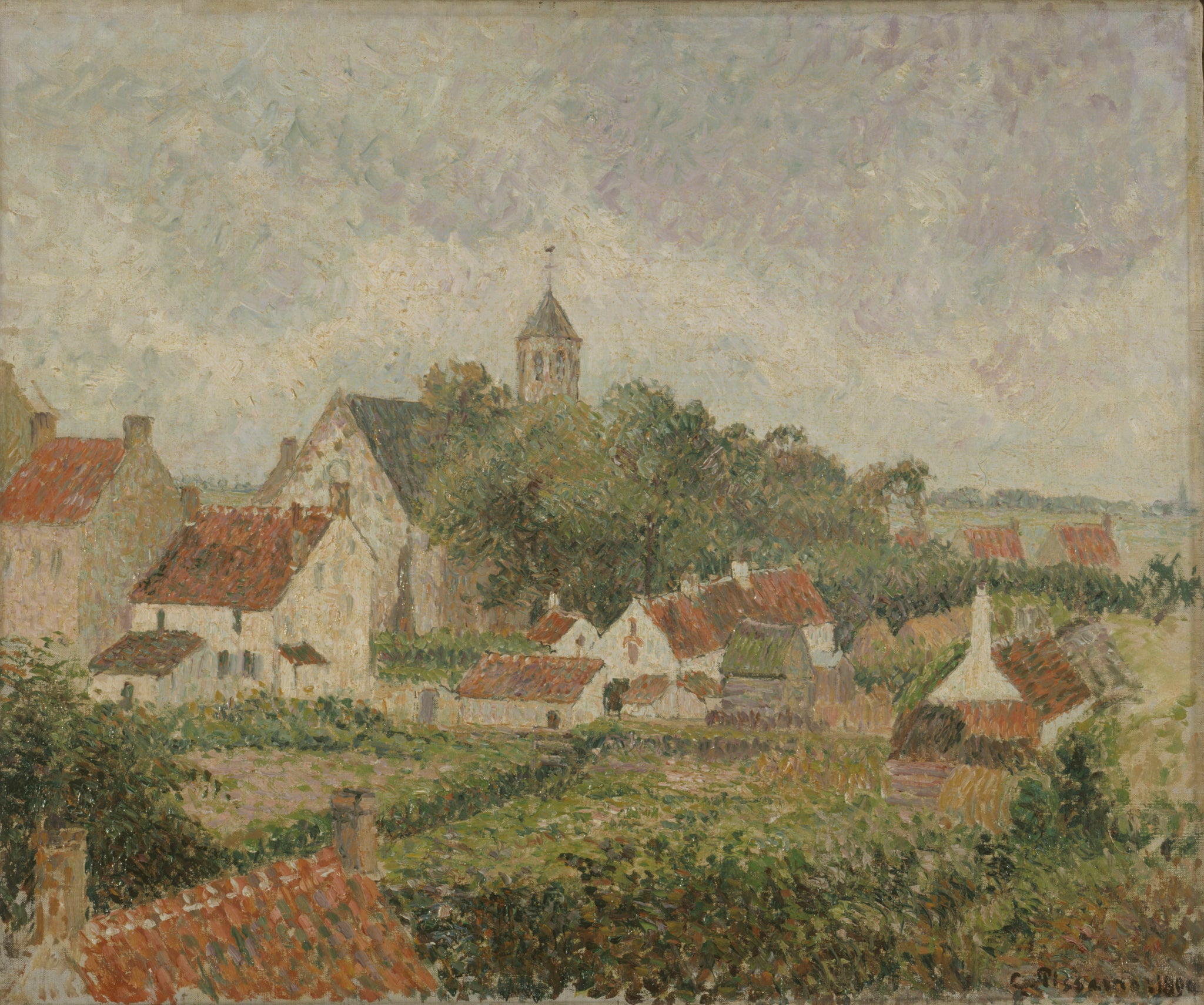 Camille Pissarro - The Village of Knocke (1894) Signed - 17" x 22" Fine Art Print