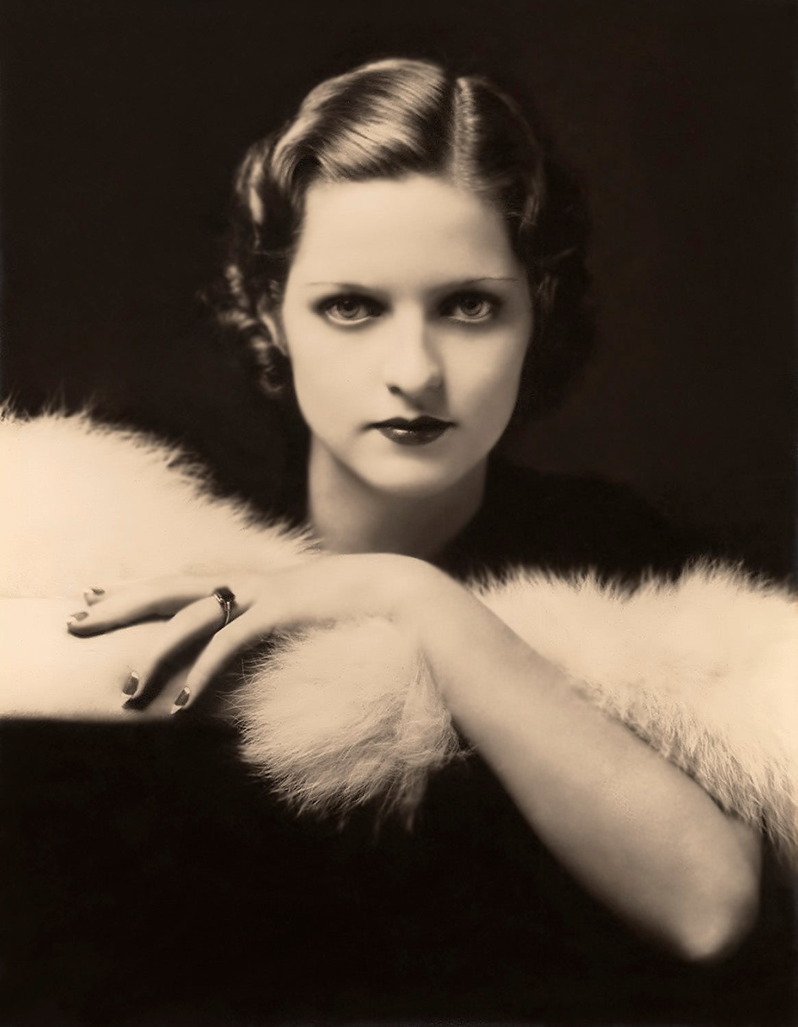Alfred Cheney Johnston - Ziegfeld Female Model Nails & Fur - 17" x 22" Art Print