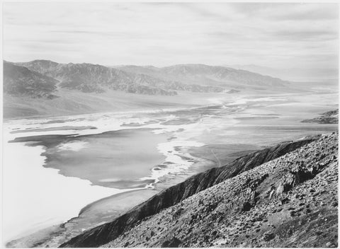 Ansel Adams-Looking Across Desert Towards Mountains Death Valley California (1941) - 17"x22" Fine Art Print