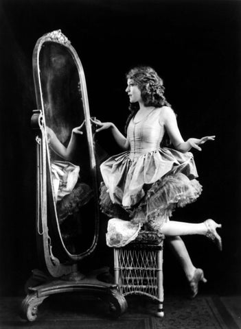 Alfred Cheney Johnston - Mary Pickford Looking in Mirror (1920s) - 17" x 22" Print