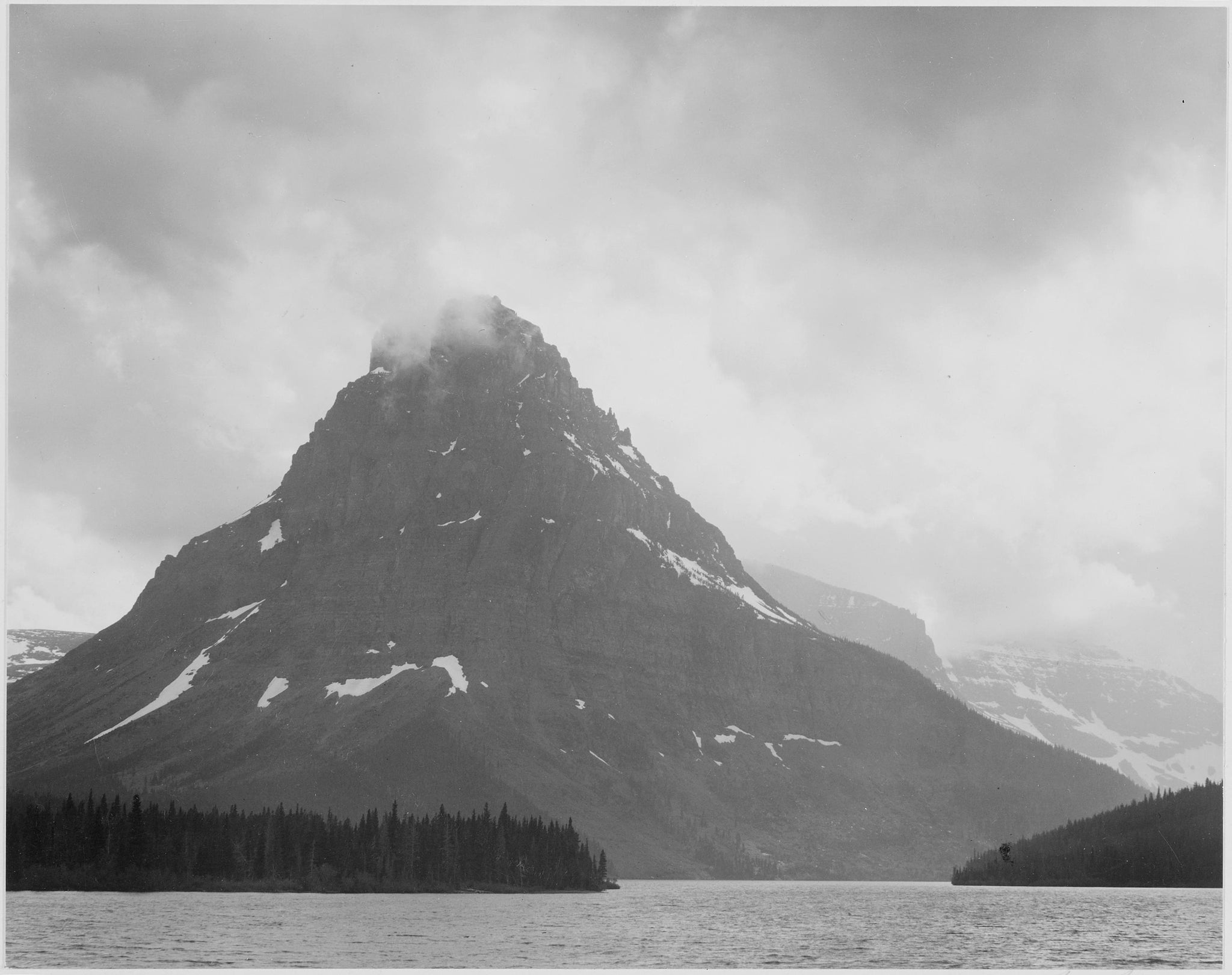 Ansel Adams - Lone Mountain Peak, Two Medicine Lake, Montana (1941) - 17" x 22"