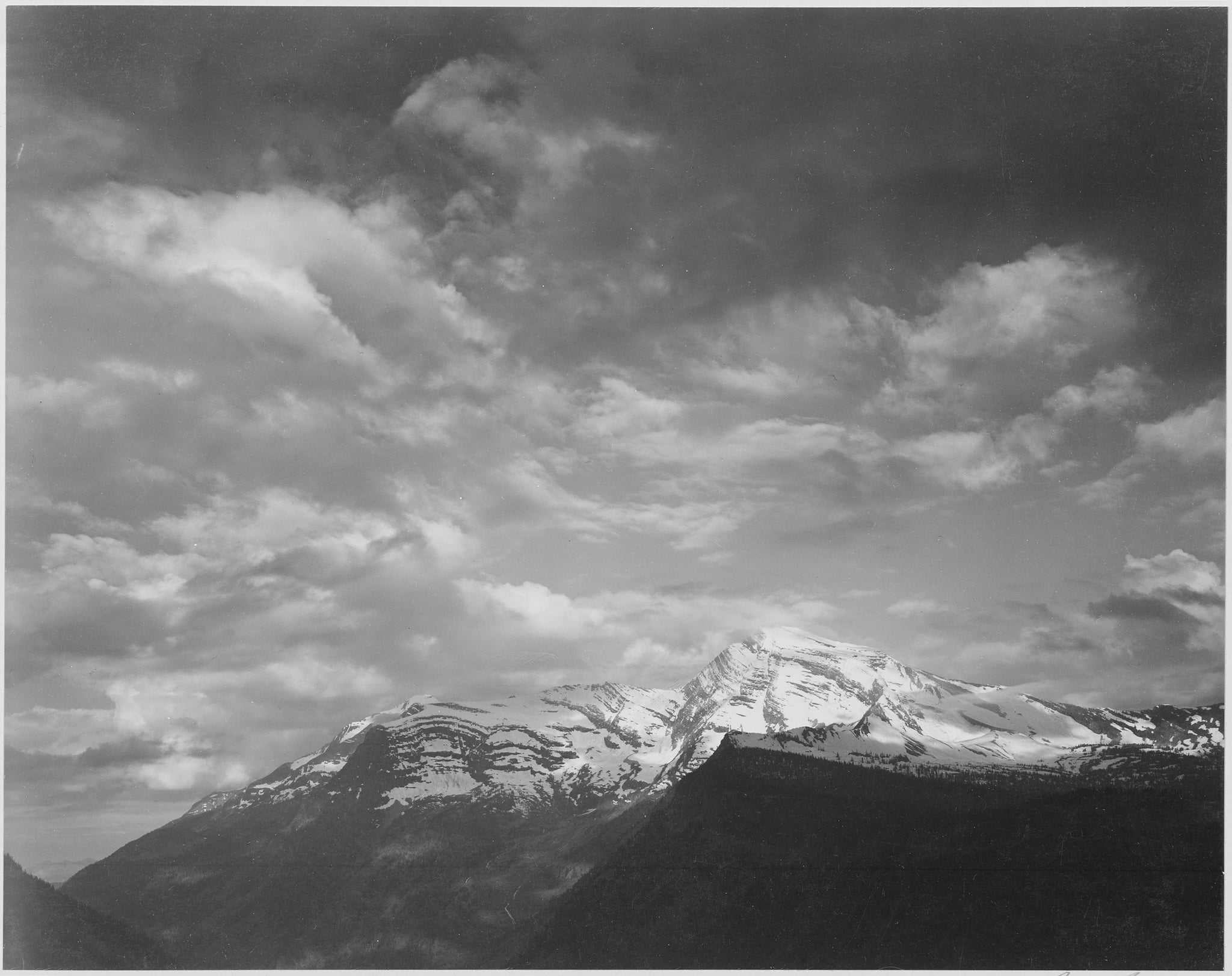 Ansel Adams - Heaven's Peak Mountains Glacier Park Montana (1941) - 17" x 22" Print