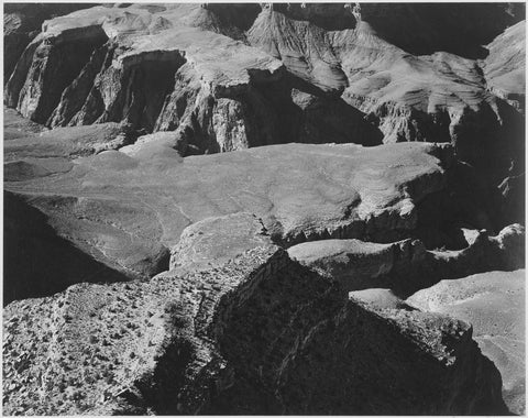 Ansel Adams - Yava Point Rock Formations & Valley Grand Canyon (1941) - 17" x 22" Fine Art Print