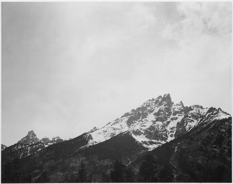 Ansel Adams - Snow Covered Peaks Grand Teton Wyoming (1941) - 17" x 22" Art Print