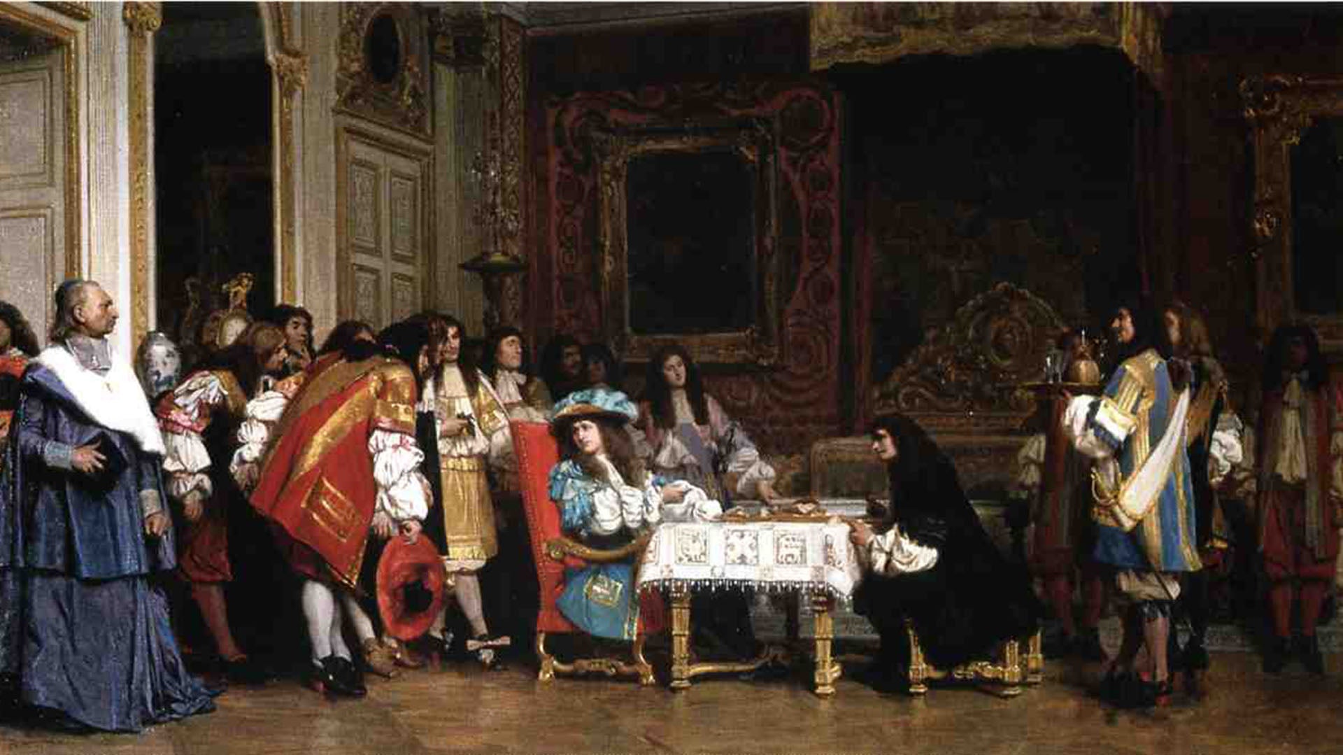 Jean Leon Gerome - Louis XIV and Molière (1862) - 17" x 22" Fine Art Print