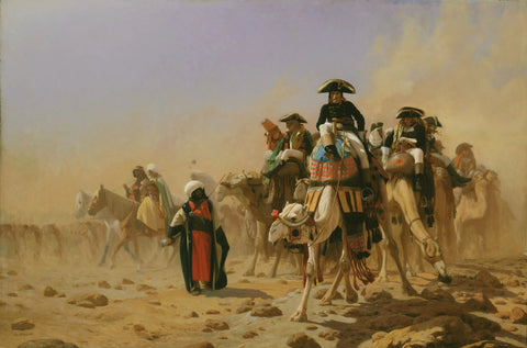 Jean Leon Gerome - General Bonaparte & Military Egypt (1863) Signed - 17"x22" Print