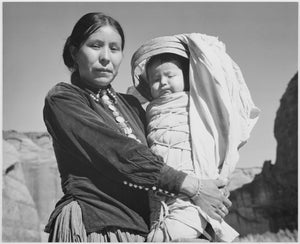 Ansel Adams - Navajo Woman & Baby, Canyon de Chelle Arizona (1933) - 17"x22" Print