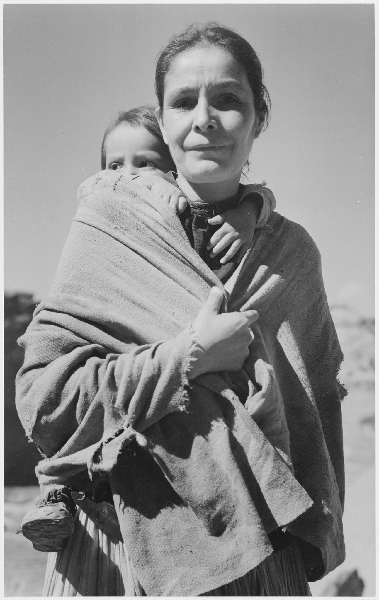 Ansel Adams - Navajo Woman & Child, Canyon de Chelly AZ (1941) - 17" x 22" Print