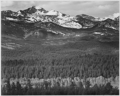 Ansel Adams - Long's Peak Rocky Mountain Park Colorado (1935) - 17" x 22" Art Print