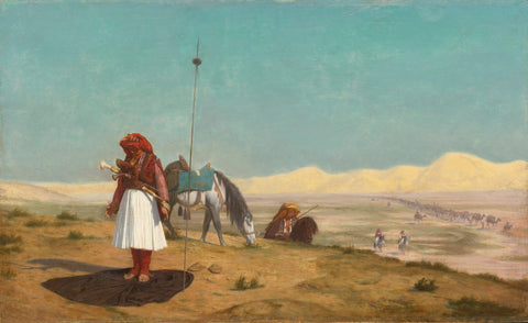 Jean Leon Gerome - Albanian Warrior (1864) Signed - 17" x 22" Fine Art Print