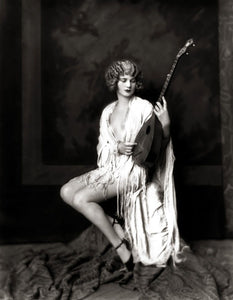 Alfred Cheney Johnston - Nude Ziegfeld Girl with Mandonlin (1920s) - 17"x22" Print