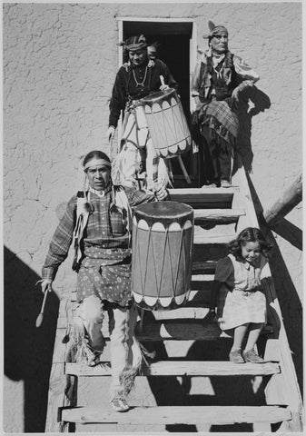 Ansel Adams - Indians Drum Dance San Ildefonso Pueblo New Mexico (1942) - 17" x 22" Fine Art Print