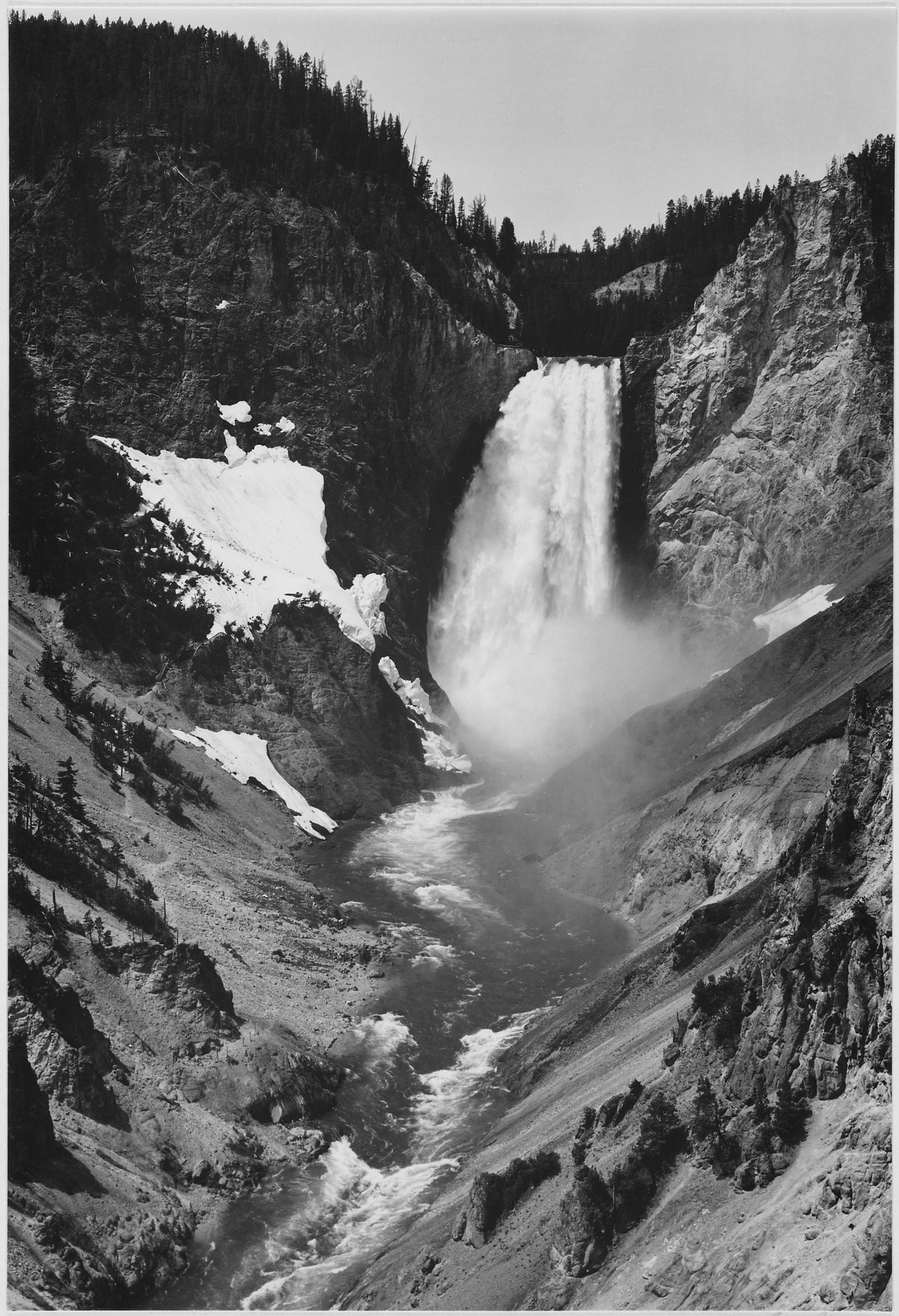 Ansel Adams - Yellowstone Falls National Park Wyoming (1940) - 17" x 22" Art Print